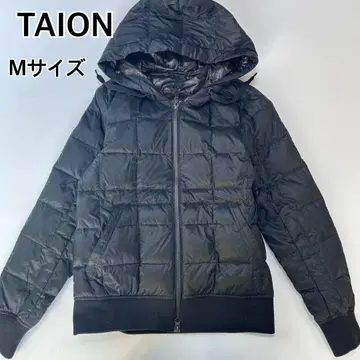 TAION 타이온 다운 자켓 M 후드티 포켓터블 블랙