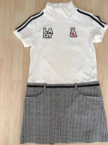 아키비오 골프용 하이넥 원피스 화이트/블랙