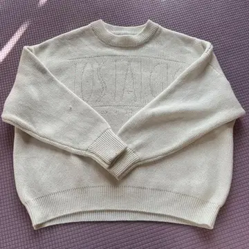 TOSSTALGIC 아이보리 크루넥 스웨터