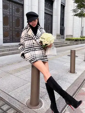 sheller 코쿤 샤기 자켓 큐롯 셋업