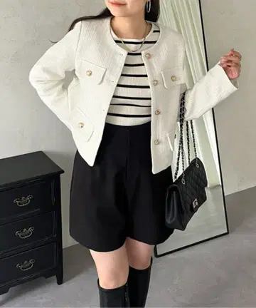 prose verse 골드 버튼 트위드 자켓 M