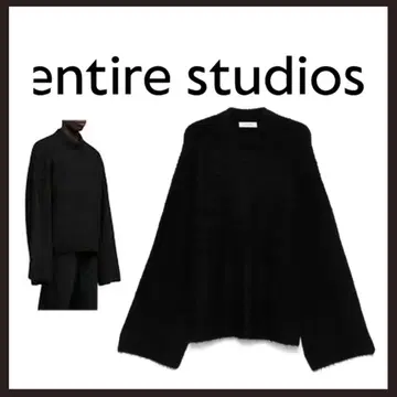 미사용 새상품 엔타이어 스튜디오 헤비 니트 스웨터 와이드 슬리브 블랙 M