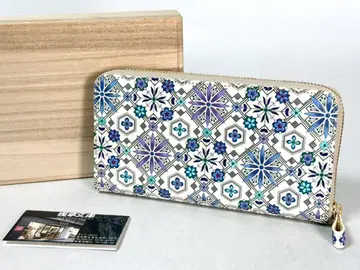 새상품 아사쿠사 문고 기하학 패턴 장지갑 박스 포함