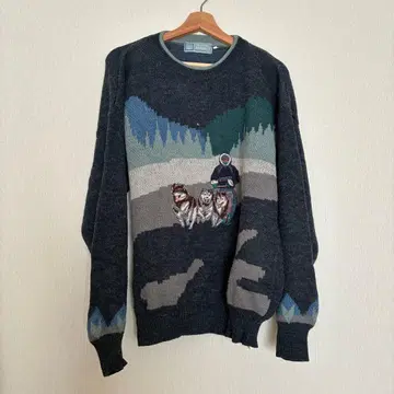 PRIVATE IMAGE 풍경 패턴 니트 스웨터 긴팔