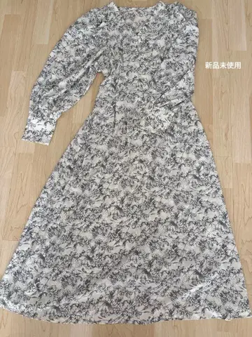 NATURAL BEAUTY BASIC 꽃무늬 롱 원피스 긴팔