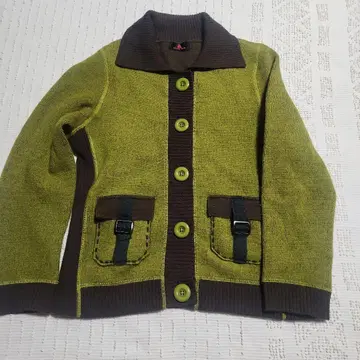 rosso vivo 긴팔 가디건 그린 브라운