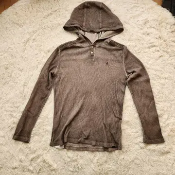 Volcom 후드 부착 브라운 후드티 M