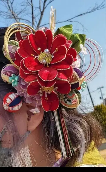 일본 의류 머리 장식 성인식