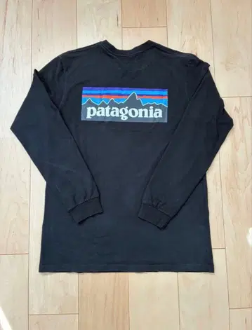 patagonia 블랙 M 긴팔 티셔츠 백 프린트
