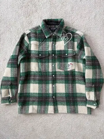 Billionaire Boys Club 그린 체크 넬 자켓