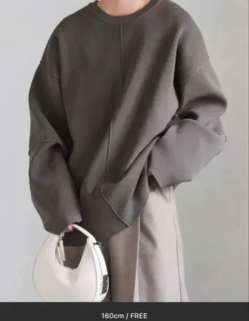 selectMOCA 스폰디쉬 커브 슬리브 오버 니트 그레이