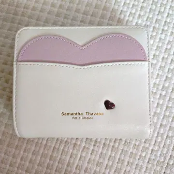 사만다 타바사 쁘띠 초이스 접이식 지갑 하트 화이트