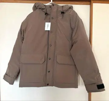 새상품급 패딩 자켓 베이지 여성용 M 사이즈 지퍼 버튼 후드