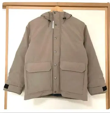 새상품급 패딩 자켓 베이지 여성용 M 사이즈 지퍼 버튼 후드