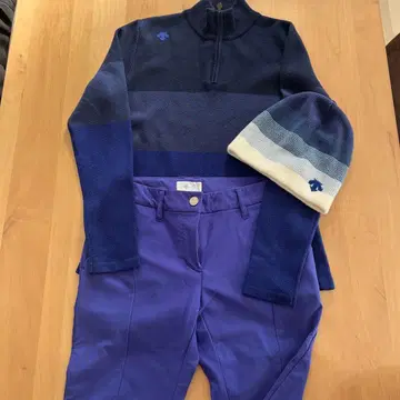 골프용 긴팔 피케 셔츠와 팬츠 세트