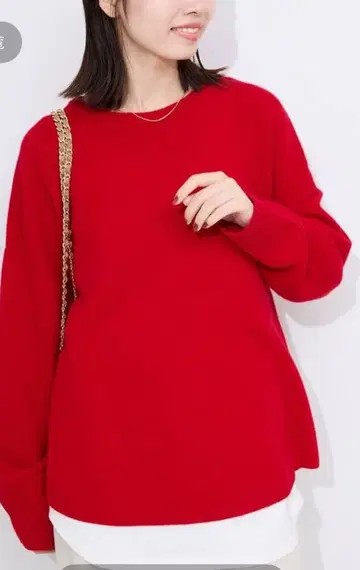 완판템 SLOBE IENA 램스울 풀오버 빨간색