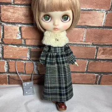 브라이스 아웃핏 체크 코디 코듀로이 롱 기장 원피스 & 머플러