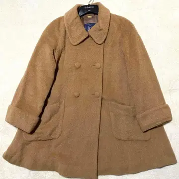 [ 새상품급 ] ROPE 알파카 샤기 코트 더블 미들 기장 카멜 M