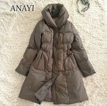 ANAYI ANAYI 레인보우 광택감 다운 코트 여배우 옷깃