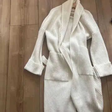 christian wijnants 화이트 리브 니트 롱 가디건