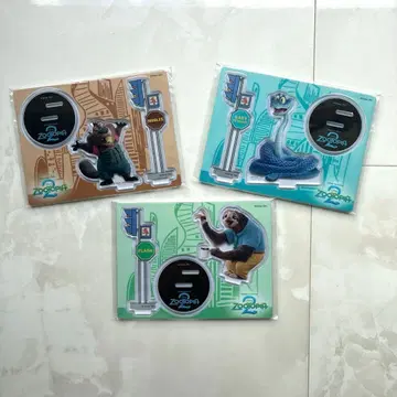 주토피아2 해피 복권 아크릴 스탠드 프롭스 3종 세트