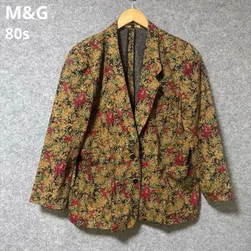 M&G 80s 빈티지 레트로 꽃무늬 올 패턴 테일러드 자켓