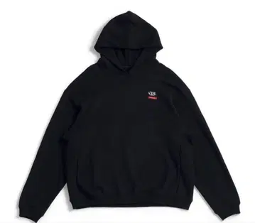 CDL TOKYO 블랙 로고 자수 후드 부착 후드티