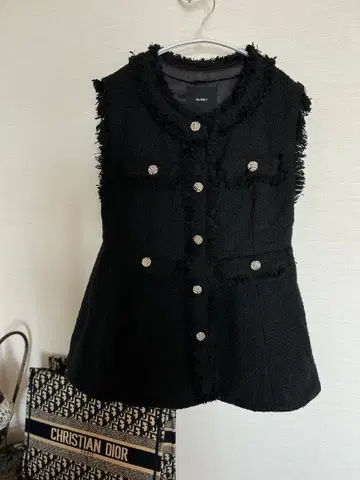 Re:EDIT 블랙 프린지 베스트