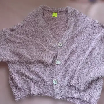 WCJ 핑크 라메 니트 가디건