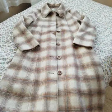 잉게보그 체크 무늬 롱 코트