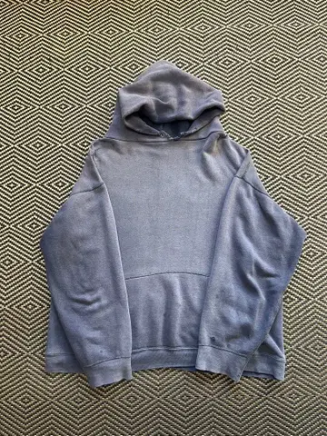 80s 빈티지 퍼플네이비 페이드 후드티 짧은 기장 M 상당