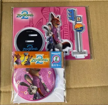 주토피아2 해피 복권 아크릴 스탠드 캔 배지 닉&주디