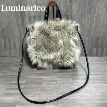 새상품급 Luminarico 인조 모피 스터드 숄더 토트 백