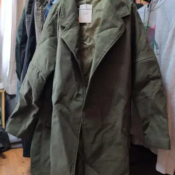 NOWLE 올리브 스텐카라 코트 롱 기장