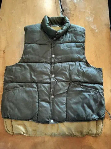 미국 빈티지 의류 충전솜 베스트 리버서블 브라운