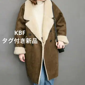 [택 포함 새상품] KBF 페이크 무스탕 코트 보아 카멜