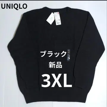 [ 미사용 새상품 ] 유니클로 3D 크루넥 스웨터 블랙 3XL