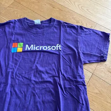 Microsoft 퍼플 T셔츠 L