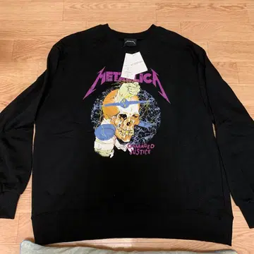 미사용 새상품! METALLICA 밴딩 맨투맨 남성용 L 사이즈 블랙