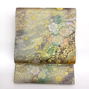 후쿠로 오비 육통 본금박 플라티나박 츠지카 꽃 도초취 25M255f