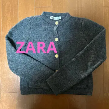 ZARA 자라 골드 버튼 니트 가디건 그레이 완판템