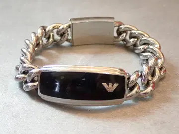 엠포리오 아르마니 체인 팔찌 실버/블랙