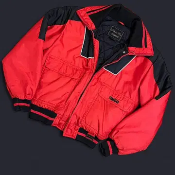 YAMAHA 나일론 레이싱 자켓 레드/블랙 90년대