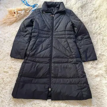 [ 이네드 ] 블랙 롱 다운 자켓 M 사이즈 심플 더블 지퍼