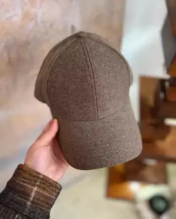 브라운 헤링본 워크캡