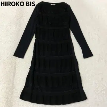 HIROKO BIS 메쉬 티어드 원피스 블랙 포멀