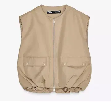 ZARA 베이지 슬리브리스 베스트