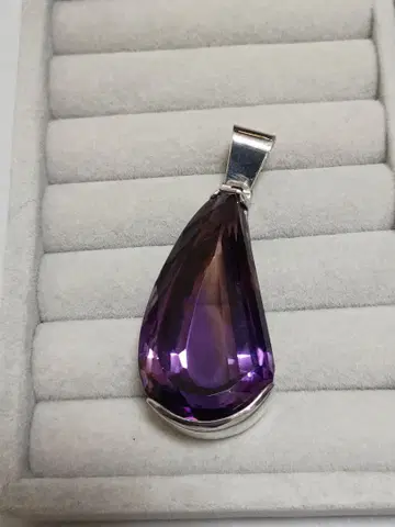 자수정 목걸이 탑 빈티지 실버