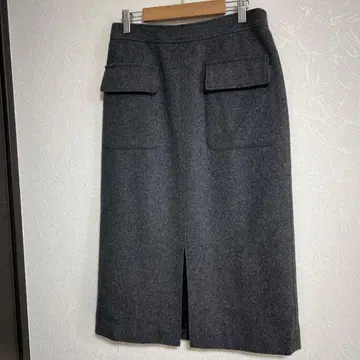 일본제 Spick & Span 스픽앤스팬 울 스커트 그레이 38