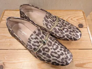 kate spade 표범 무늬 로퍼 플랫 힐 펌프스 샴페인 핑크